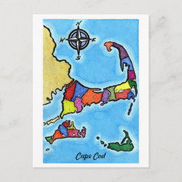 Colorful Cape Cod Karta Vykort
