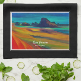 Colorful Cape Sebastian Oregon Kusten Art Kökshandduk