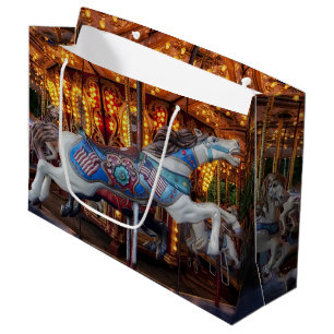 Colorful Carousel Horse and Merry Go Round