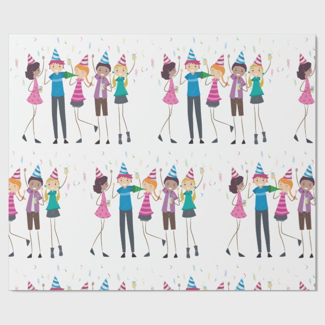 Colorful Cartoon Kids Party Celebration Presentpapper (Platt)