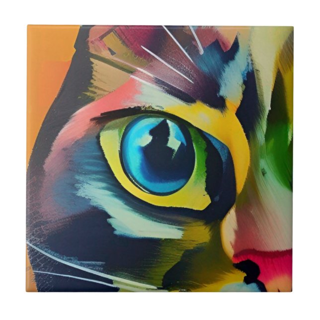 Colorful cat kitty voices kakelplatta (Framsidan)