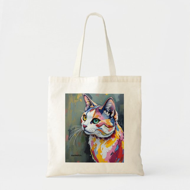 Colorful Cat Portrait Tygkasse (Framsidan)