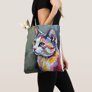 Colorful Cat Portrait Tygkasse