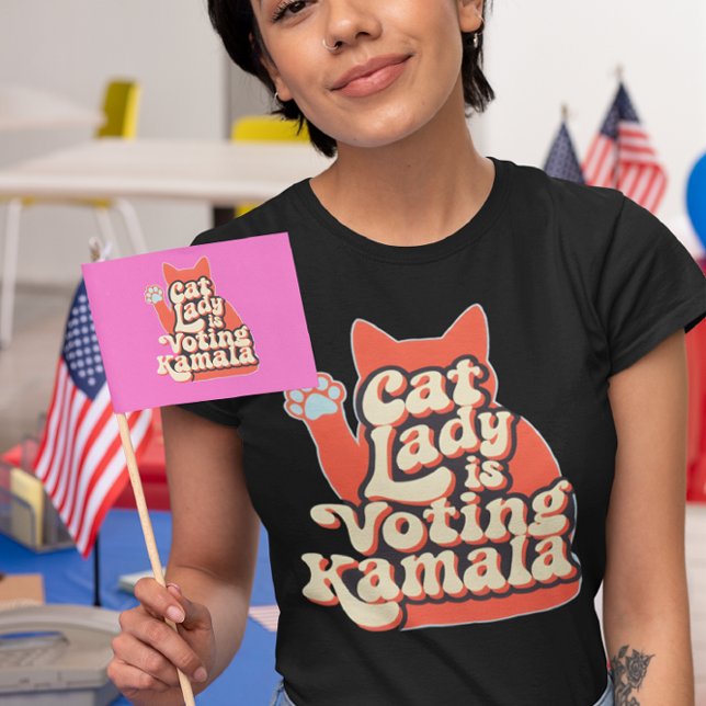 Colorful cat silhouette BackKamala T Shirt (Skapare uppladdad)