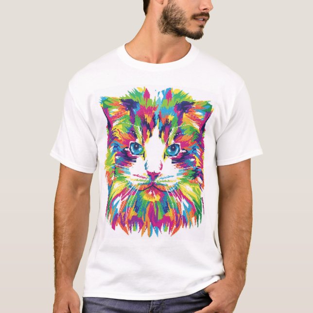 Colorful Cat T-Shirt (Framsida)