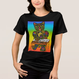 Colorful Cat Tangentbord Tee - Art by Carole Bibis