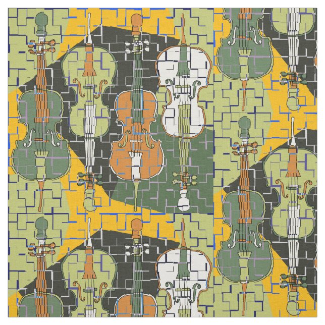 Colorful Cello Mönster Tyg (Provkarta)