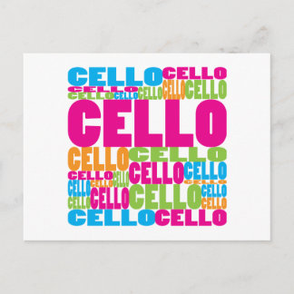 Colorful Cello Vykort