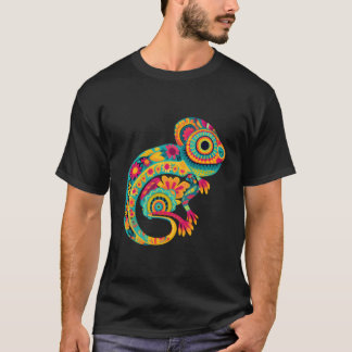 Colorful Chameleon Design Mexico Älskare T Shirt