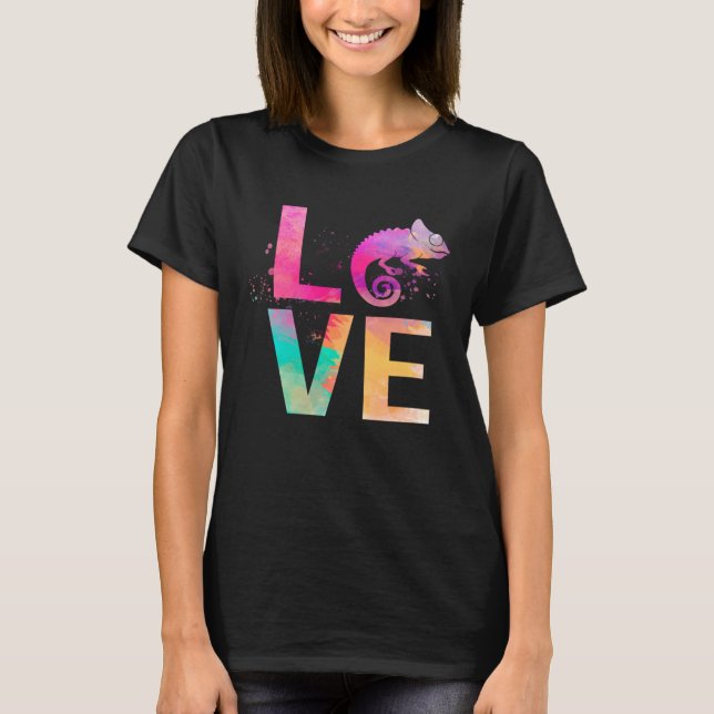 Colorful Chameleon Mamma Chameleon T Shirt (Framsida)