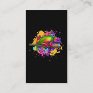 Colorful Chameleon Stänk Art Reptile Visitkort