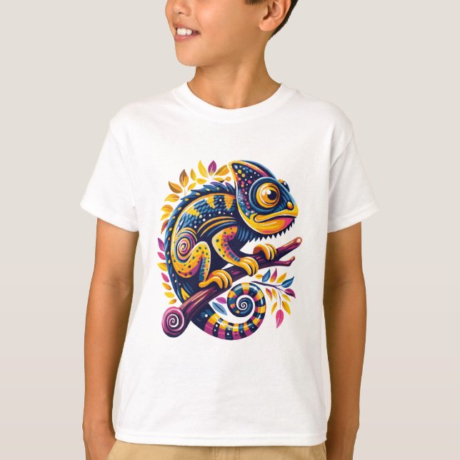 Colorful Chameleon T Shirt (Framsida)