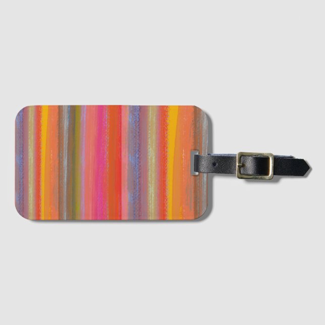 Colorful Charcoal Boho Stripes Bagagebricka (Framsida horisontal)