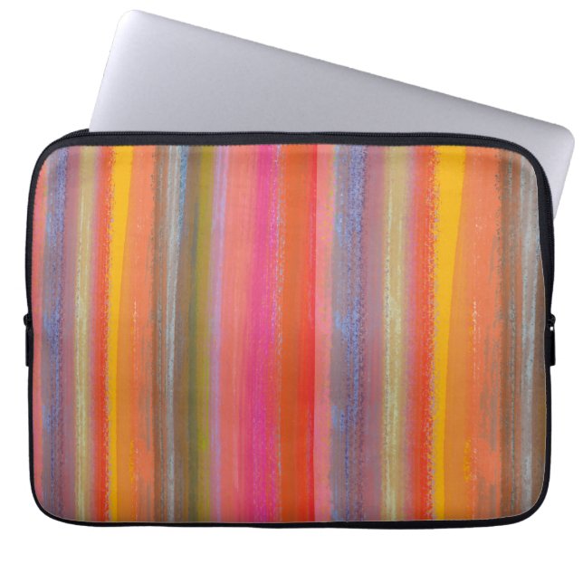 Colorful Charcoal Boho Stripes Laptop Fodral (Framsidan)