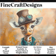 Colorful Charming Giraffe, Top hat AE5L Decoupage