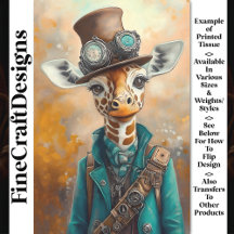 Colorful Charming Giraffe, Top hat AE5P Decoupage