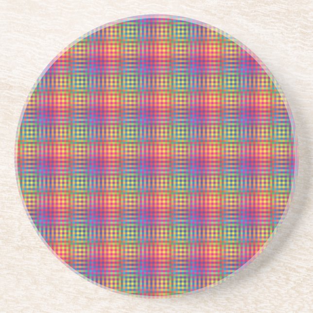 Colorful Checker Abstract Pattern Underlägg (Framsidan)