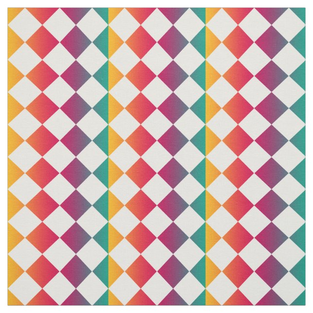 Colorful Checker Diamond Pattern Tyg (Provkarta)