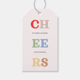 Colorful Cheer Christmas | Happy Holidays Presentetikett