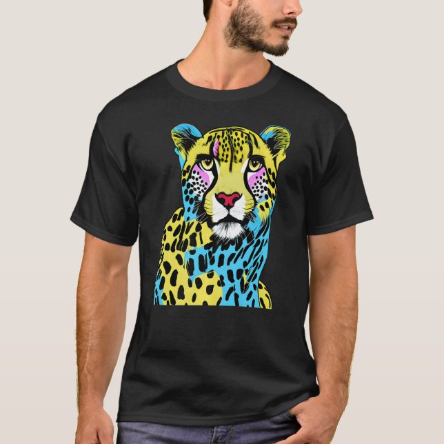Colorful Cheetah T Shirt (Framsida)