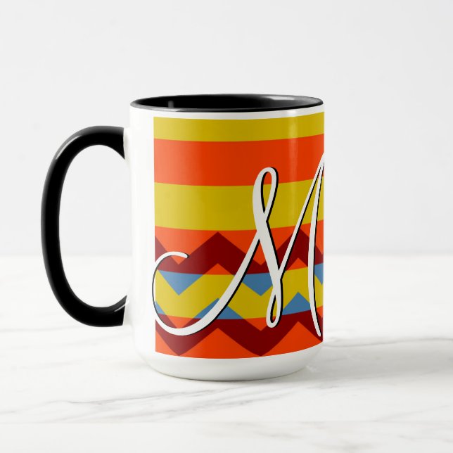 Colorful Chevron Rand Mönster #8 Mugg (Vänster)