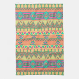 Colorful Chevron Zig Zag Tribal Aztec Ikat Mönster Kökshandduk