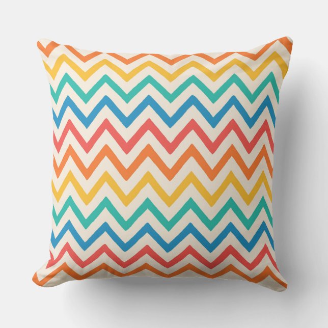 Colorful Chevron Zigzag Mönster Kudde (Framsida)