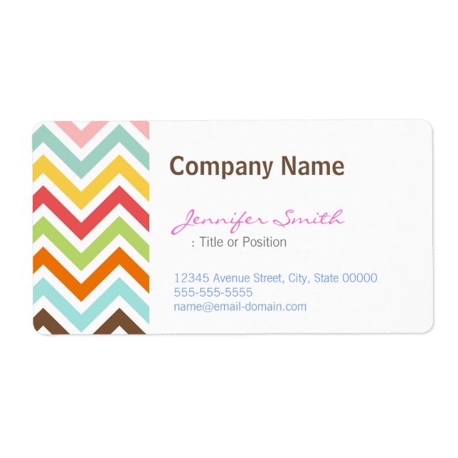 Colorful Chevron Zigzag Rand Mönster Fraktsedel (Framsidan)