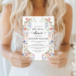 Colorful Chic Wildflower Wreath Bridal Shower Inbjudningar