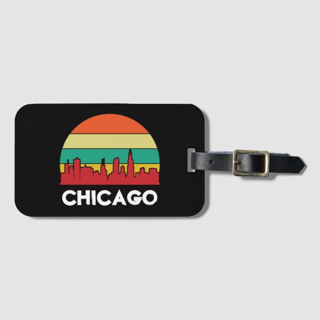 Colorful Chicago Windy City Cityscape Bagagebricka (Framsida horisontal)