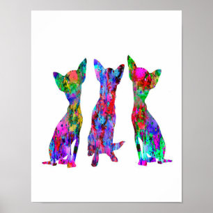Colorful Chihuahua Art Gift   Gift för bästa vän Poster