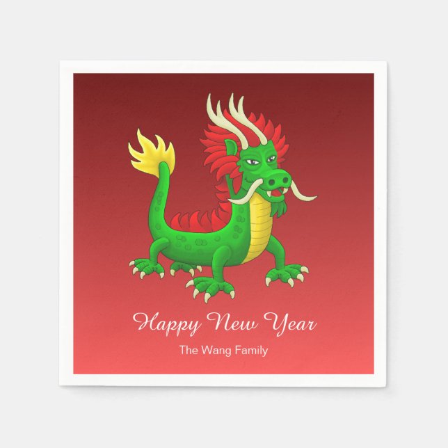 Colorful Chinese Dragon Pappersservett (Framsidan)