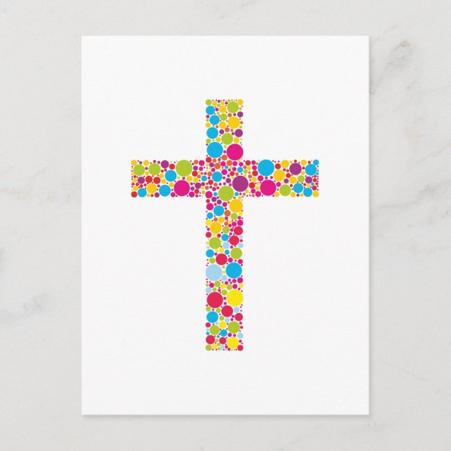 Colorful Christian Cross Vykort (Framsida)