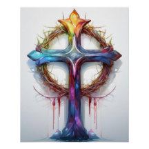 Colorful Christian kor över krona på torgen