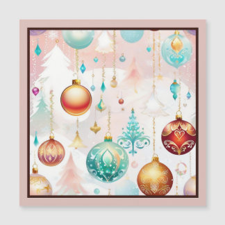 Colorful Christmas Balls Magnetic Card