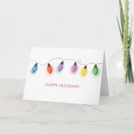 Colorful Christmas Bulbs Folded Holiday Card Tack Kort