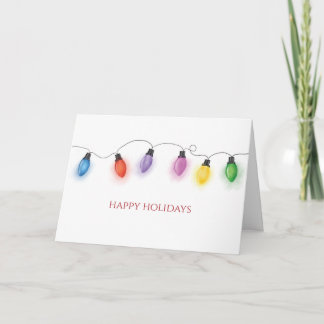 Colorful Christmas Bulbs Folded Holiday Card Tack Kort