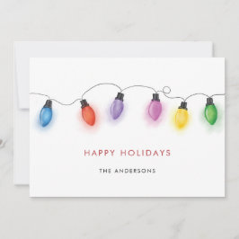 Colorful Christmas Bulbs Holiday Card Julkort