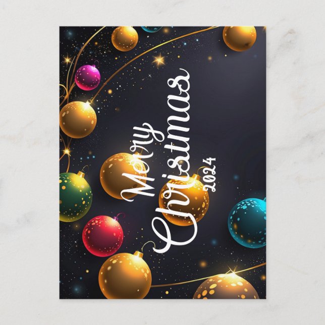 Colorful Christmas - Cartes Pour Fêtes Annuelles Helg Vykort (Framsida)