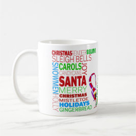 Colorful Christmas Cartoon Word Art Kaffemugg