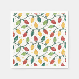 Colorful Christmas String Lights Pattern Pappersservett