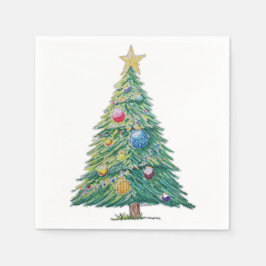 Colorful Christmas Tree Pappersservett