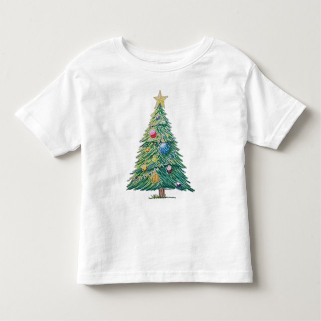 Colorful Christmas Tree T Shirt (Framsida)
