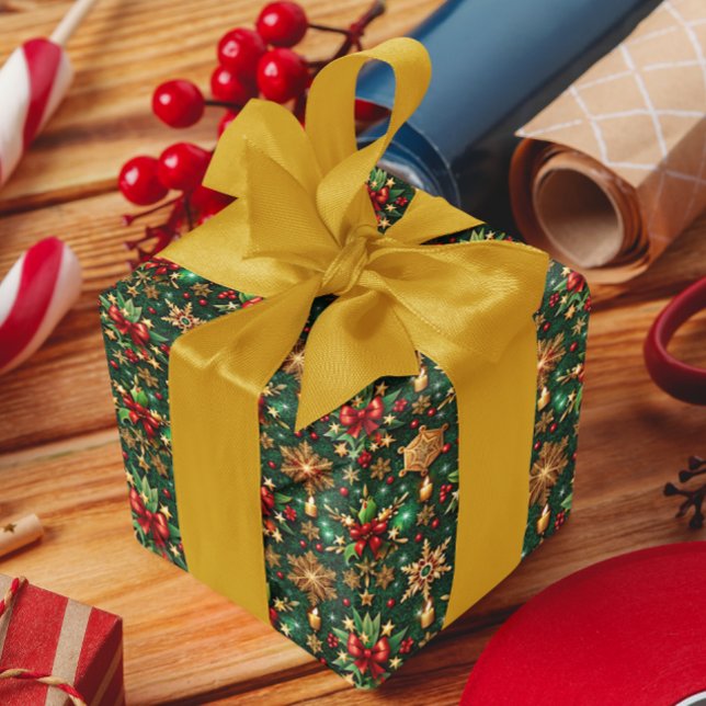 Colorful Christmas Vibe Festive Pattern Presentpapper (Skapare uppladdad)