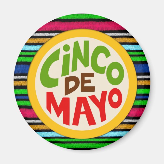 Colorful Cinco De Mayo Fiesta Firande Magnet (Framsidan)