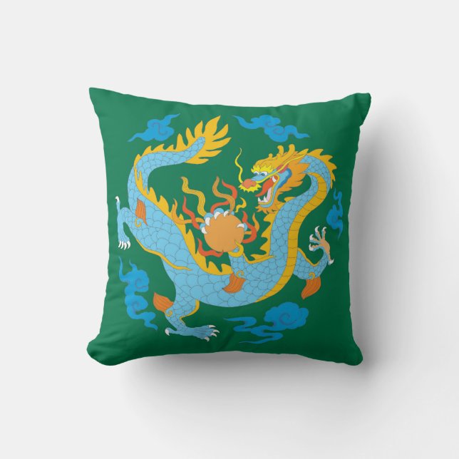 Colorful Classic Chinese Dragon Kudde (Framsida)