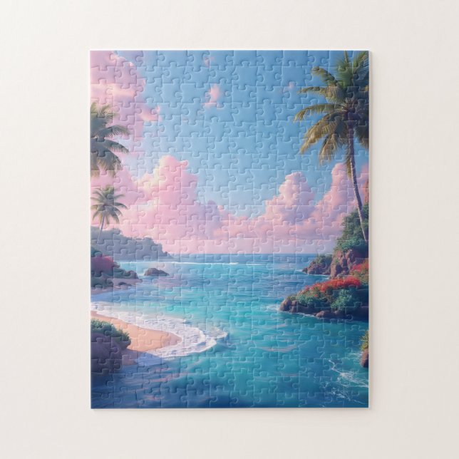 Colorful coastal inlet morning pussel (Vertikal)