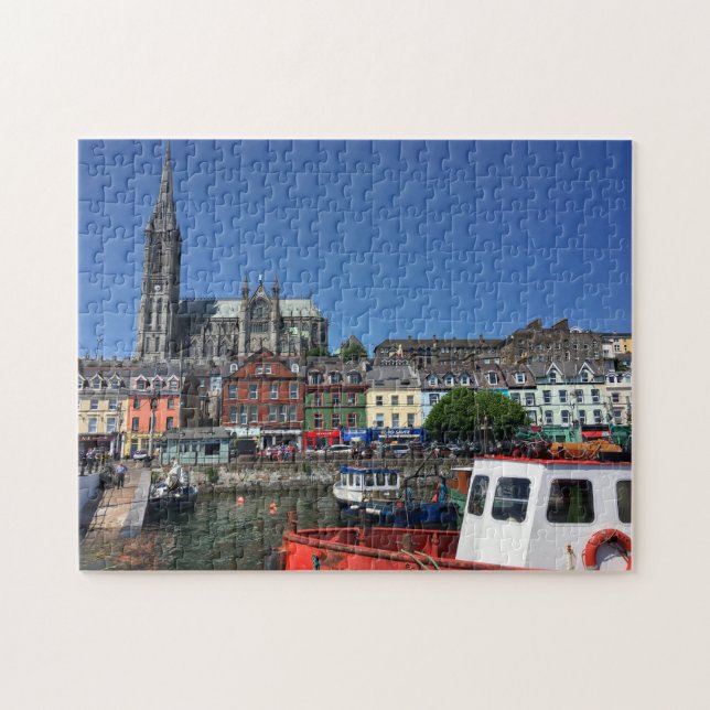 Colorful Cobh Harbour (Ireland) Puzzle Pussel (Horisontell)