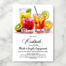 Colorful Cocktails Engagement Party Inbjudningar