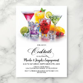 Colorful Cocktails Engagement Party Inbjudningar